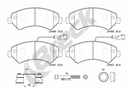 Set placute frana,frana disc 24467 00 653 20 BRECK